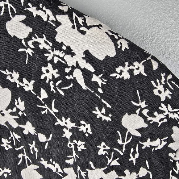 COLDWATER CREEK Floral Structured Jacket Blazer Crew Neck Black White Womens 24 - Picture 9 of 15